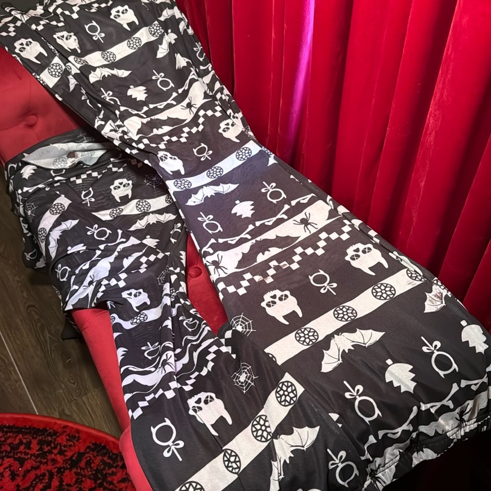 Extreme bell bottom goth spooky pants